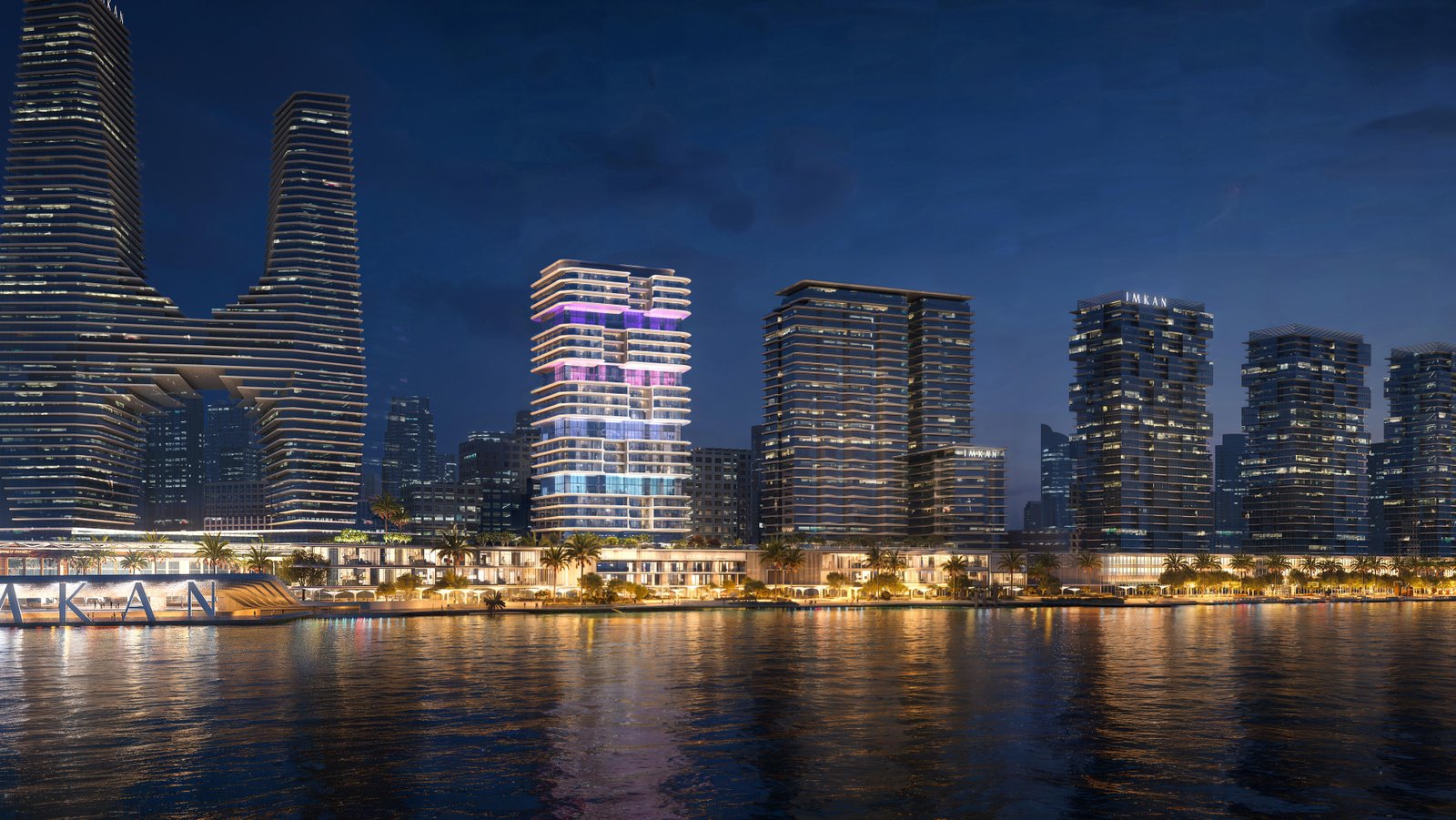 Aerial waterfront view of The Artery Residences on Al Reem Island showing its striking coastal setting and modern skyline.